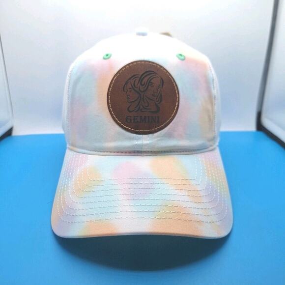 Women's Astrommy Leather Patch Trucker Snapback Tie Dye Hat Cap Gemini Cotton - Picture 1 of 7